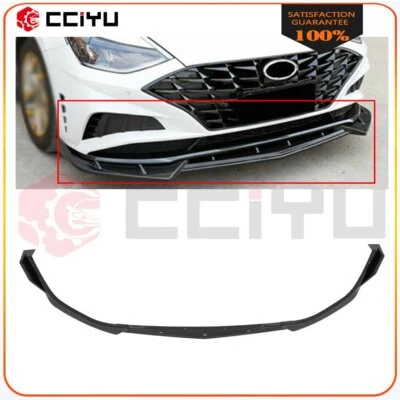 Fits 2020-2021 Hyundai Sonata Painted Black 3PC Front Bumper Lip Spoiler - Image 1 of 4