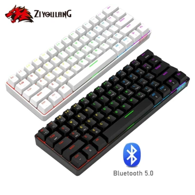 60% Wired Bluetooth two modes Mechanical Keyboard RGB LED Backlit Type-C for PC - image 1 of 4