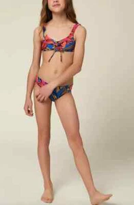O'Neill L98751 Girl's Gala Cinched Front Bralette Top And Bottom Set Size 8 - Picture 1 of 4