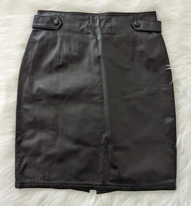 Jacqueline Ferrar Leather Mini Skirt Size 10 Fully LIned Vintage - Picture 1 of 9
