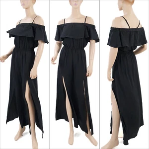 Bettina Liano Women's Off the Shoulder Dress Gown Black Size 6 Pre Owned EUC - Picture 1 of 12