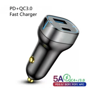 12V Type C PD Quick Charge QC4.0 QC3.0 USB Car Fast Charger For iPhone 14 13 12 - Picture 1 of 12