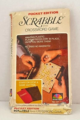 Vintage 1978 Travel Pocket Edition Scrabble Crossword Game worn box - Image 1 of 4