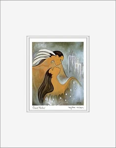 SOUL MATES - Lovers by Soiux artist Maxine Noel  - 11" x 14"  Matted art print - Picture 1 of 1