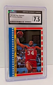 Charles Barkley #6 Fleer Stickers 1987-1988 CGC Graded 7.5 Near Mint - Picture 1 of 2