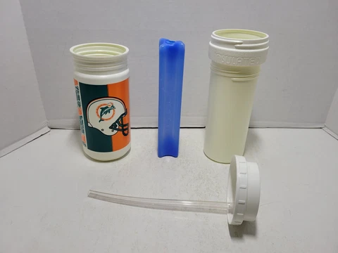 Vintage NFL Miami Dolphins CoolX Insluated Cooling Cartridge Flip Straw 32oz 10" Cover