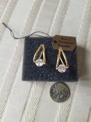 Pendientes Diamonique 2.0 cttw oro amarillo 14k macizo nuevos Foto 1 de 2