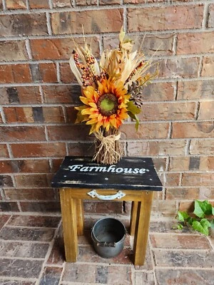 Consola de mesa de entrada de madera pequeña rústica Shabby Chic  Foto 1 de 4