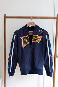 Mitchell & Ness Golden State Warriors Throwback Zip Hook Shot Warm Up Jacket - Picture 1 of 17