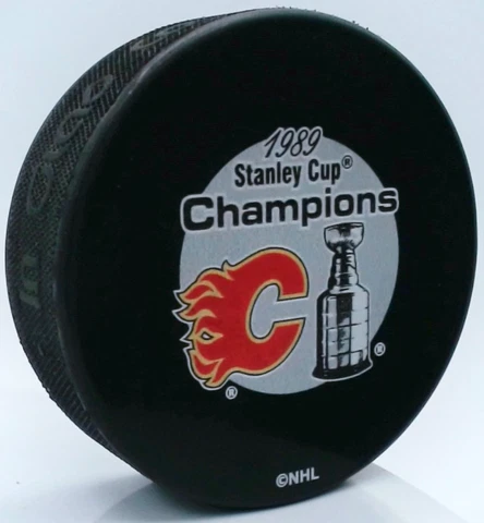 Calgary Flames Vintage 1989 Stanley Cup Champions Puck Cover