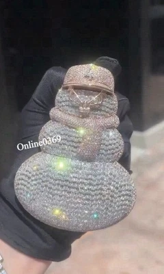 Para Hombres Día de Halloween Regalo Busto Abajo Muñeco de Nieve Dije Colgante en VVS Moissanita 925 SS Foto 1 de 4