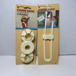 Vintage 1984 Kiddie Knob And Kiddie Lock NEW IN PACKAGE CHILD SAFETY SEE PICS - Picture 1 of 5