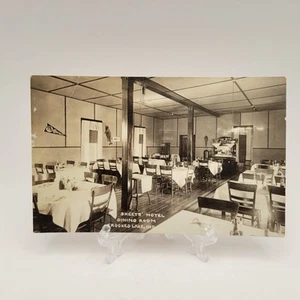 Real Photo Postcard Dining Room at Sheets Hotel in Crooked Lake, Indiana Elkhart - Picture 1 of 2