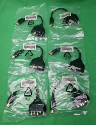 *LOTE DE 6* HP 417149-001 9 pines entrada/salida de video S-Video a RCA/RGB 4 pines HDTV Foto 1 de 4