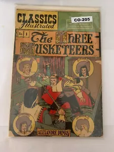 VINTAGE COMIC BOOK BLOWOUT: Classics Illustrated No. 1 Three Musketeers CO-205 - Picture 1 of 15