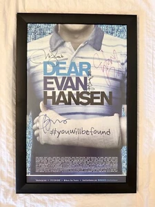 Dear Evan Hansen Signed Windowcard Poster Broadway OBC - Framed - Picture 1 of 4