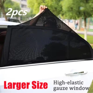 2X Large Car Kids Sun Shade Shield Socks Rear Side Window UV Square Mesh Cover - Picture 1 of 14
