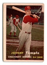 1957 Topps Johnny Temple  #9   Cincinnati Reds Baseball Card