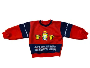 Just My Favorite Star-Star Pokémon Pikachu Ash Sweater Kids 5 Embroidered RARE - Picture 1 of 8