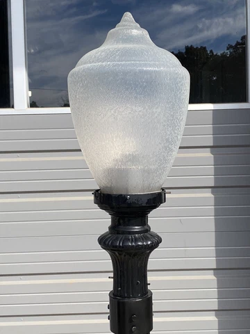 Vintage NYC Glass Street Light, Pelham Bay Pole Lamp, Street Light, Led Cover