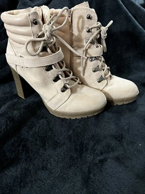 Botines ANDIAMO Salmón/Rosa Imitación Gamuza 9 Cremallera Con Cordones Foto 1 de 4