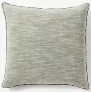 Threshold Studio McGee Green Chambray Square Throw Pillow Lace Trim New 20" - Picture 1 of 4