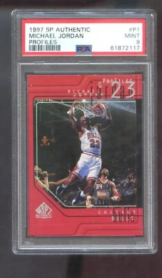 1997-98 Upper Deck SP Authentic Profiles #P1 Michael Jordan PSA 9 Graded Card - Image 1 of 2