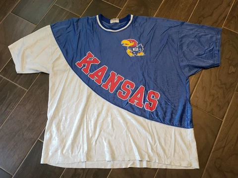 Vintage Dodger Kansas Jayhawks Shooting Shirt Jersey Fits Size XXL 2XLarge Cover