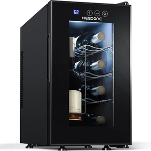 23L 8-Bottle Wine Fridge Freestanding Thermoelectric Wine Cooler Black - Picture 1 of 12