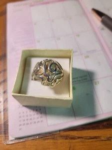 Floral Sterling Ring gemarkt 925 größenverstellbar - Bild 1 von 5