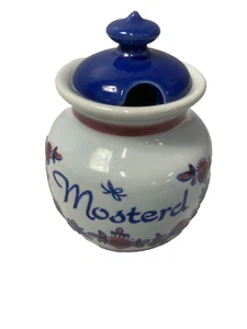 Vintage Doesburgsche Mosterd Ceramic Mustard Jar with Lid, Netherlands - Picture 1 of 4