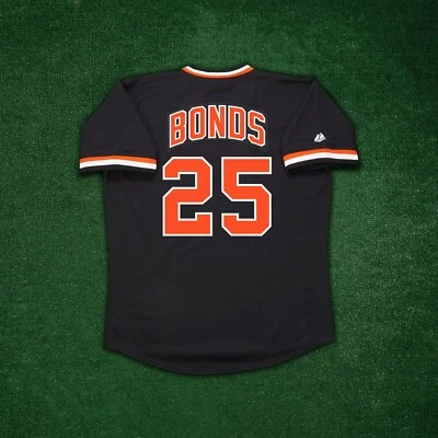 Barry Bonds 1982 San Francisco Giants Cooperstown Men's Road Black Jersey - Image 1 of 4