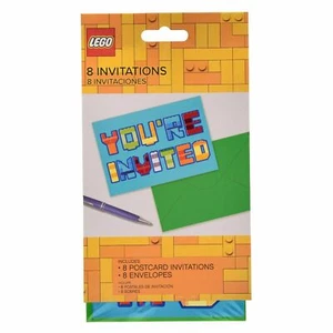 LEGO Happy Birthday Invitation Card Pack of 16 (16 envelopes & 16 Invitations) - Picture 1 of 1