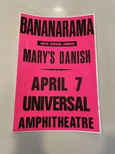BANANARAMA/ MARY'S DANISH Original Promo Concert Poster 1988 Cruel Summer Venus - Picture 1 of 4