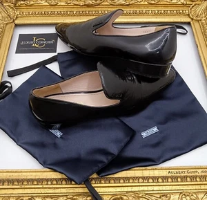 PRADA SCARPE FRIULANE BALLERINE Leather Paint Black N° 36,5 - Picture 1 of 15