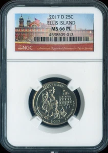 2017-D Ellis Island Quarter NGC MS66 PL Quality - Picture 1 of 2