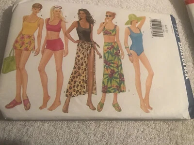 Butterick 5551 Swimsuit & Cover-Up Sarong Easy Pattern Sizes 6-10 UNCUT - Image 1 of 4