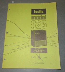 ORIGINAL LESLIE MODEL 825 SPEAKER SERVICE OWNER'S MANUAL - Picture 1 of 3