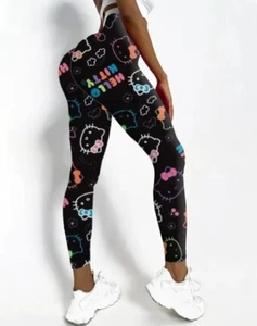 Kitty  pattern leggings/yoga/workout/fitness - Picture 1 of 15