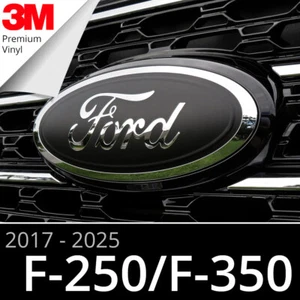 2017-2025 Ford F250/F350 Emblem Overlay Insert Decals - Matte Black (Set of 2) - Picture 1 of 9
