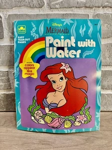 The LITTLE MERMAID Paint With Water Activity Book (1989 Golden)-Unused - Picture 1 of 4