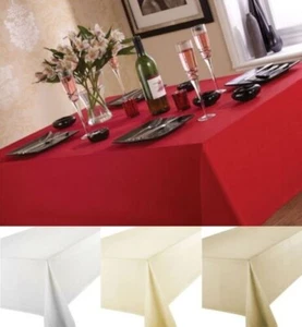 Aspecto Lino Mantel Cocina Blancas Comedor Mantel Redondo O Rectangular - Imagen 1 de 5