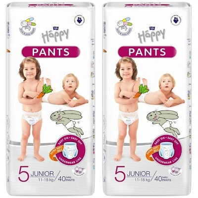 PANDA bella baby Happy Pants Größe 5 Junior 11-18 kg 2x40 Stück