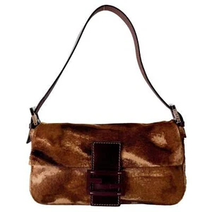 Bolso de hombro FENDI Baguette pelo de pony marrón - Imagen 1 de 15