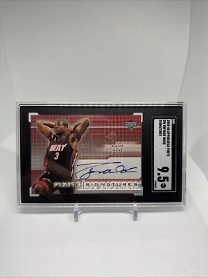 DWYANE WADE AUTO RC 2003-04 UD UPPER DECK FINITE SIGNATURES Rookie PSA 9 - Image 1 of 4