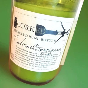UNCORKED HALF Wine Bottle Candle Cabernet Savignon 8.8oz of Vegetable + Soy Wax - Picture 1 of 8