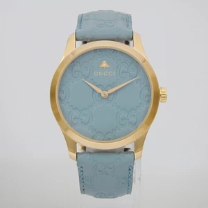 Gucci G-Timeless Stainless Steel Blue GG Dial Quartz Ladies Watch YA1264097 - Picture 1 of 3