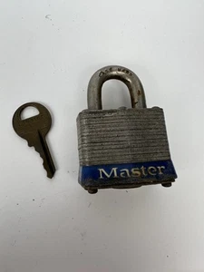 Vintage Master Lock No. 3 Padlock with Key - Picture 1 of 4