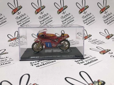 DIE CAST 1/24 " DUCATI 600 PANTAH TT2 1981 TONY RUTTER " PASSIONE DUCATI - Immagine 1 di 3