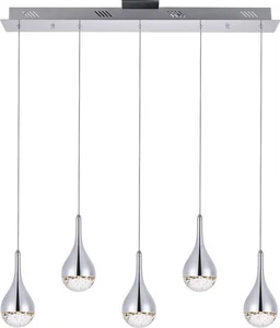 Dazzling Crystal Chrome Ceiling Fixture-5-Light Adjustable - Picture 1 of 1